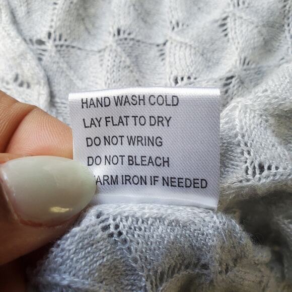 Belldini Lightweight Gray Open Knit Open Cardigan S - Picture 7 of 7